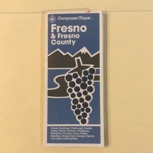 VINTAGE 1988 Fresno Road Map